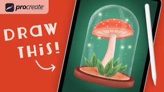 Procreate Step by Step Tutorial  Mushroom Display [upl. by Charbonneau]