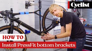 How to install a press fit bottom bracket Pro tips for a safe and creak free ride [upl. by Satsok]