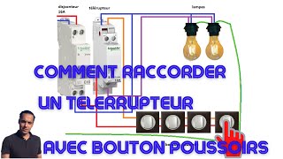 comment réaliser un câblage télérupteur avec bouton poussoirs [upl. by Harlene]