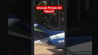 Private jet taking off on dirt road aviation privatejet turbulence [upl. by Arayt528]