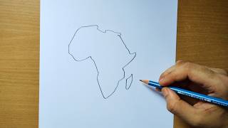 africa map  africa map drawing  africa map drawing outline  how to draw africa map easily [upl. by Eedahs]