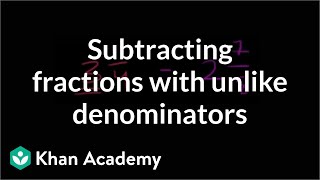 Example of subtracting fractions with unlike denominators word problem  PreAlgebra  Khan Academy [upl. by Sellers]