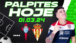 💥 PALPITES DE FUTEBOL PARA HOJE  01032024 ⚽🔥 ApostasEsportivas com Camillo Joga10 [upl. by Nalid]