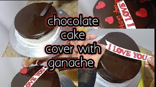 Simple chocolate ganache cake  Cake ko ganache sy cover krny ka tarika [upl. by Muffin747]