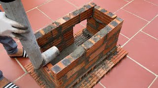 DIY wood stove at home  The ideas of making a wood stove from cement  Stove to save firewood [upl. by Yadsendew]