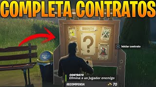 COMPLETA CONTRATOS FORTNITE  COMO COMPLETAR CONTRATOS Y DONDE HAY PERSONAJES Y CARTELES [upl. by Negam]