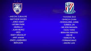 STARTING JOHOR DT vs SHANGHAI SHENHUA  AFC CHAMPIONS ELITE 2024  LIVE JDT  JDT LIVE [upl. by Dino]