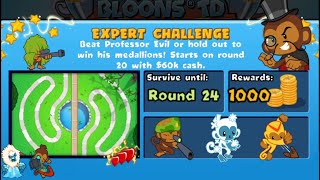 Bloons TD Battles Professor Evil Challenge in BTD Battles EXPERT [upl. by Karoline]