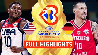 USA 🇺🇸 vs Germany 🇩🇪  Full Game Highlights  FIBA Basketball World Cup 2023 [upl. by Ethelind]