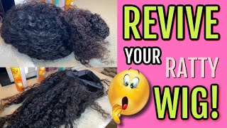 HOW TO REVIVE YOUR MATTED WIG  Kinky Curly Headband Wig [upl. by Esirahc]