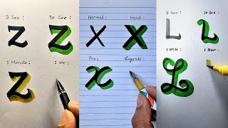 How To Draw cute Letters Z X L Easily Writing Practice [upl. by Beacham]