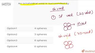 An octahedral void is surrounded by  CLASS 12  QUESTION BANK 2021  CHEMISTRY  Doubtnut [upl. by Latyrc]