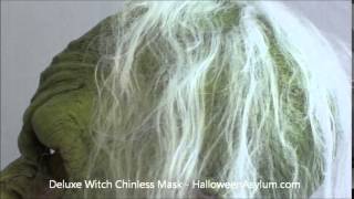 Deluxe Witch Chinless Halloween Mask  HalloweenAsylumcom [upl. by Kolodgie]