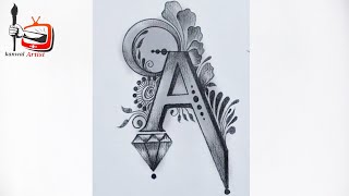 How to draw A letter tattoo designs with pencil  Amazing A letter drawing [upl. by Ailedamla]