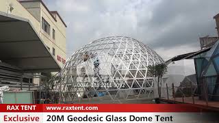 How to Build the big 20M Geodesic Glass Dome Tent [upl. by Winson55]