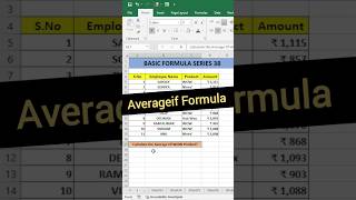 MS Excel  AverageIF Function  How to use the AverageIF Function in Microsoft Excel [upl. by Zetnod]