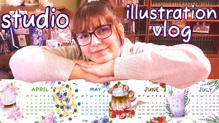 STUDIO VLOG 2  MAKING A CALENDAR  APRILMAYJUNEJULY [upl. by Quinlan285]