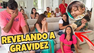 REVELANDO A GRAVIDEZ PARA FAMÍLIA TODA 😱 [upl. by Gonnella]