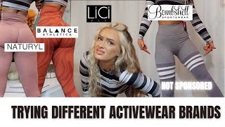 TRYING DIFFERENT INSTAGRAM BRANDS LEGGINGS amp ACTIVEWEAR  Try on haul balance licifit naturyl [upl. by Anawad]