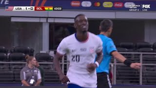 Folarin Balogun Goal USA Vs Bolivia 20 All Goals Copa America 2024 Extended Highlights [upl. by Nylirehc]