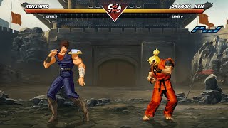 Kenshiro vs Dragon Ken High Level Awesome Fight [upl. by Lekram567]