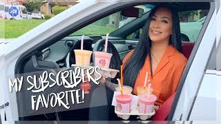 TRYING MY SUBSCRIBERS FAVORITE JAMBA JUICE DRINKS [upl. by Yma267]