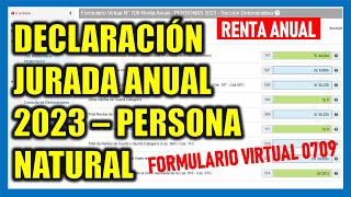 Declaración Anual SUNAT 2023 Persona Natural Formulario Virtual 709 Renta Anual [upl. by Darelle671]