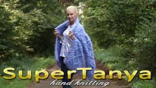 09082014 Blue Fuzzy Hand Knitted Mohair Cardigan by SuperTanya [upl. by Kumagai]