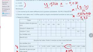 Correction exercice de Spectrophotométrie quotdosage du glucosequot Moodle [upl. by Aisya908]