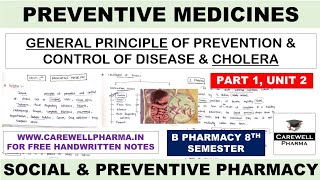 General principle of prevention and control of disease  Cholera  P 1 Unit 2  SPP 8th Sem [upl. by Egief298]