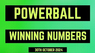 Powerball Winning Numbers 30th October 2024 [upl. by Yrrep394]