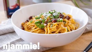 Spicy pasta carbonara Recept  njammie [upl. by Pandich]