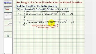 Ej Determinar la longitud del arco de una hélice dada por una función vectorial [upl. by Aleik]