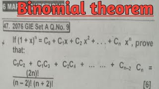 class 12 binomial theorem most important question for neb board exam [upl. by Agiaf]