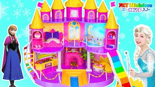 How To Make Purple Luxury Castle With Bedroom Rainbow Slide From Cardboard❤️Diy Miniature House [upl. by Duax530]