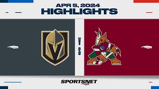 NHL Highlights  Golden Knights vs Coyotes  April 5 2024 [upl. by Reffotsirhc]