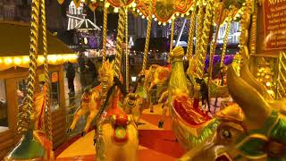 Riding on a Carousel Roundabout at Nottingham Winter Wonderland [upl. by Dale]