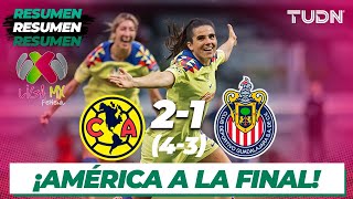 Resumen y goles  América 4 21 3 Chivas  Liga MX Femenil  Semis  TUDN [upl. by Bills]