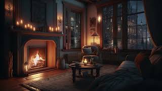 Cozy Rainy Evening by the Fireplace  Relaxing Piano Music Ambience [upl. by Afnin758]