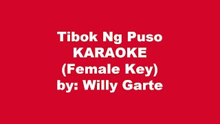 Willy Garte Tibok Ng Puso Karaoke Female Key [upl. by Feer]