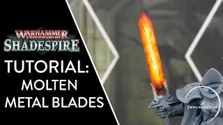 How to paint molten metal effect on weapons  Warhammer Nightvault Stormcasts [upl. by Abbotsun]