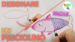 Come disegnare un pesciolino a 3 anni  Tutorial facile e veloce per bambini e genitori [upl. by Filberte834]