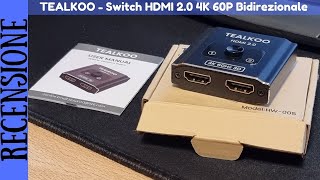 RECENSIONE  Switch HDMI 20 4K 60P in allumino bidirezionale 2 in e 1 out e 1 in e 2 out [upl. by Gaynor311]