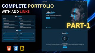 Build a Portfolio Website Part 1 HTML CSS JavaScript Tutorial [upl. by Crifasi652]