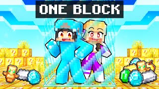 LOCKED on ONE LUCKY BLOCK With CRAZY POPULAR FAN GIRL [upl. by Eenobe]