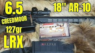 65 Creedmoor 18quot Aero Precision 127gr Barnes LRX Review [upl. by Hannala]