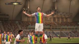 Risky fall from the stands FIFA17 goal celebration [upl. by Richy]