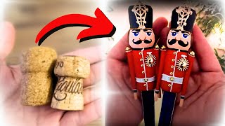 Create Your Own Festive Nutcrackers in 60 Minutes Wine Cork crafts [upl. by Atinnor214]