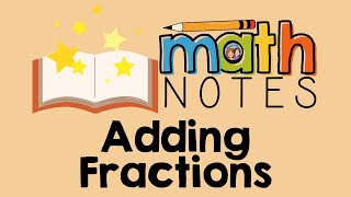 FRACTIONS NOTES  Adding Fractions with Common Denominators  4th Grade Math Series  Part 12 of 21 [upl. by Fancy]