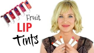 Nivea Fruit Tinted Lip Shine Balms SWATCHES TRY ON amp REVIEW [upl. by Guinn30]